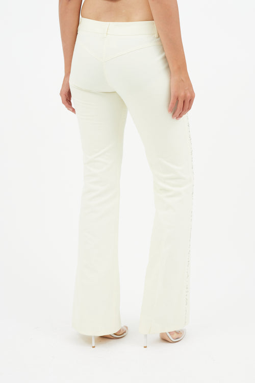 Chloé Cream Studded Flare Trouser