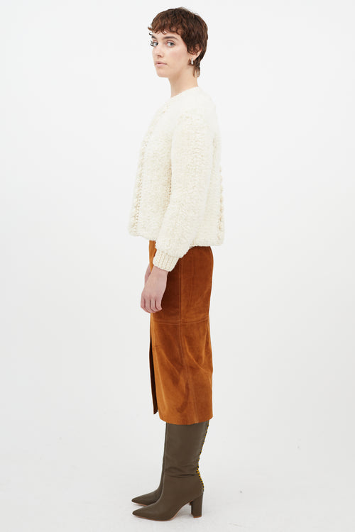 Chloé Cream Wool Fuzzy Knit Sweater