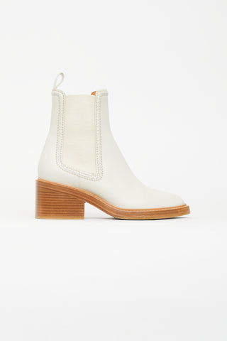 Chloé Cream Leather Evening Chelsea Boot