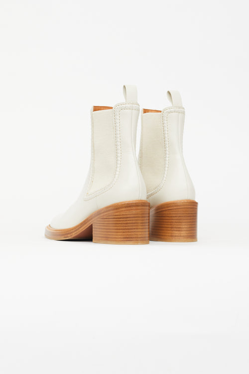 Chloé Cream Leather Evening Chelsea Boot