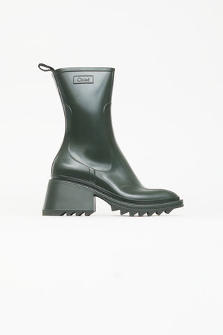 Chloé Dark Green Rubber Betty Rain Boot