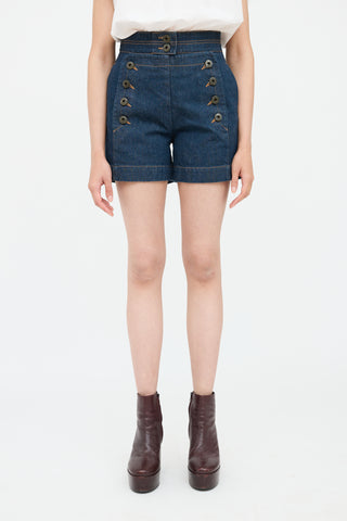 Button High Rise Shorts