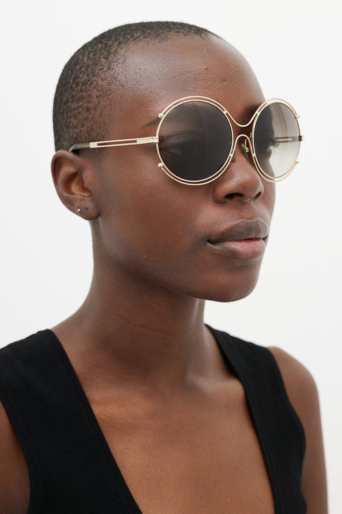 Chloé Gold CE122S Round Sunglasses