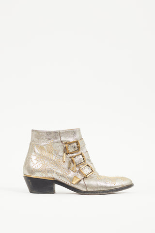 Chloé Silver 
Gold Susanna Studded Boot