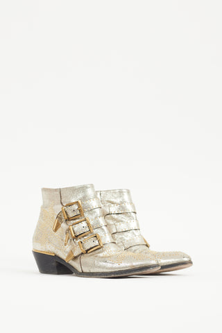 Chloé Silver 
Gold Susanna Studded Boot