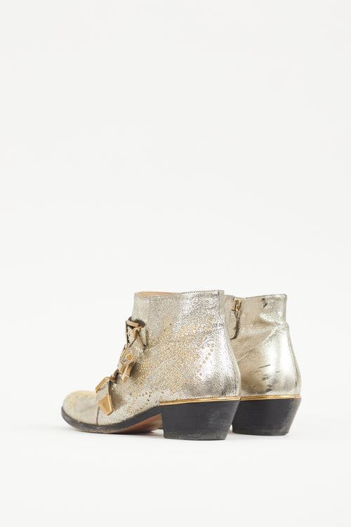 Chloé Silver 
Gold Susanna Studded Boot