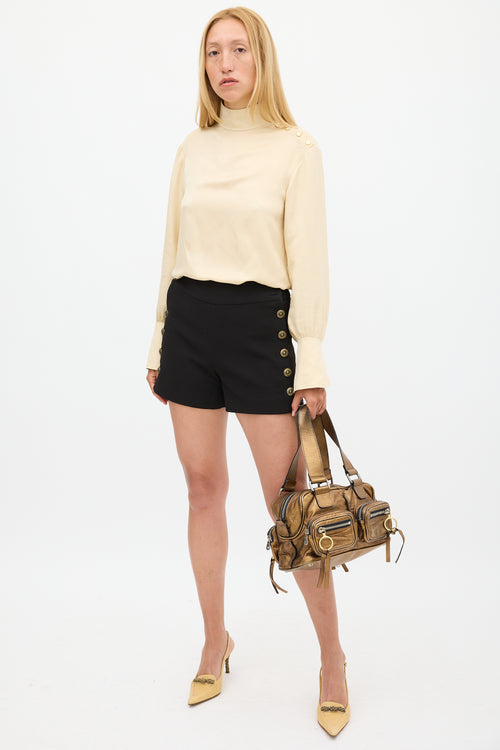 Chloé Gold Metallic Leather Betty Bag