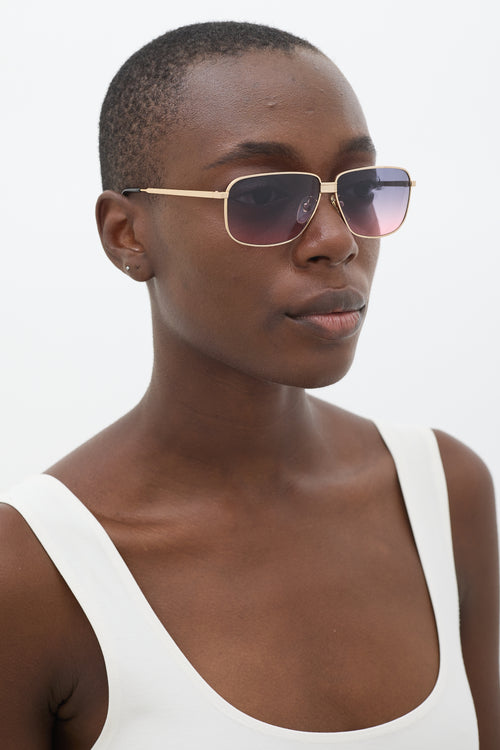 Chloé Gold 
Multicolour 49S Rectangular Sunglasses