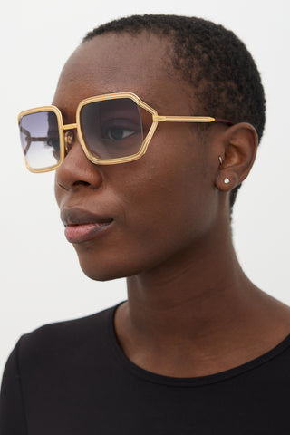 Chloé Gold 79S Square Sunglasses