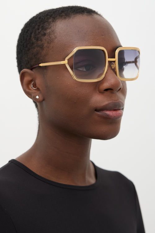 Chloé Gold 79S Square Sunglasses