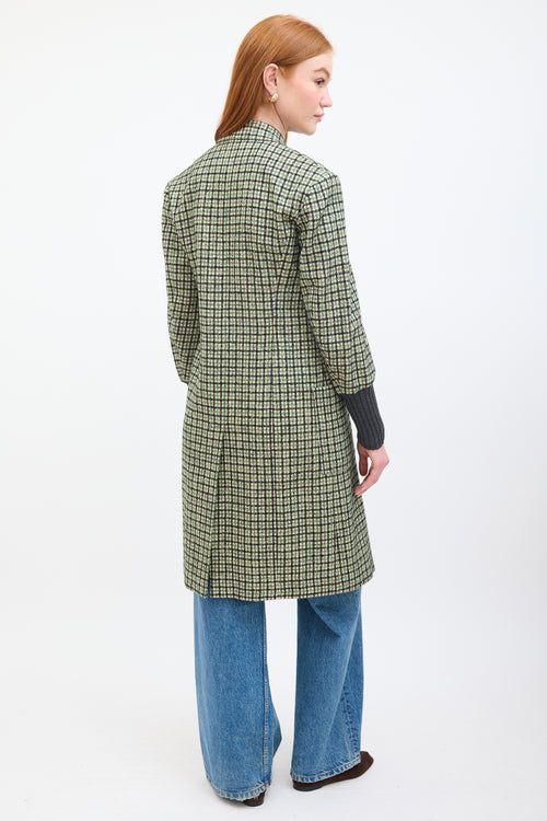 Chloé Green 
Multi Wool Checkered  Coat