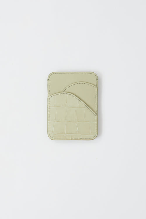 Chloé Green Embossed Leather Walden Card Holder