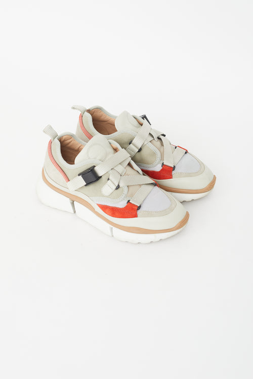 Chloé Grey 
Multicolour Leather Sonnie Sneaker