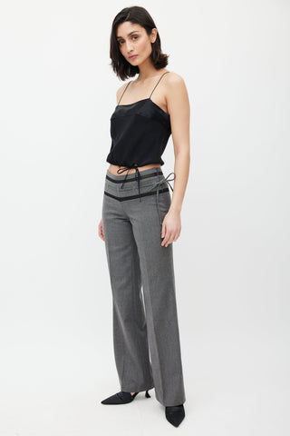 Chloé Grey 
Black Wool Tie Trouser