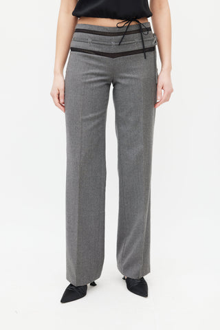 Chloé Grey 
Black Wool Tie Trouser