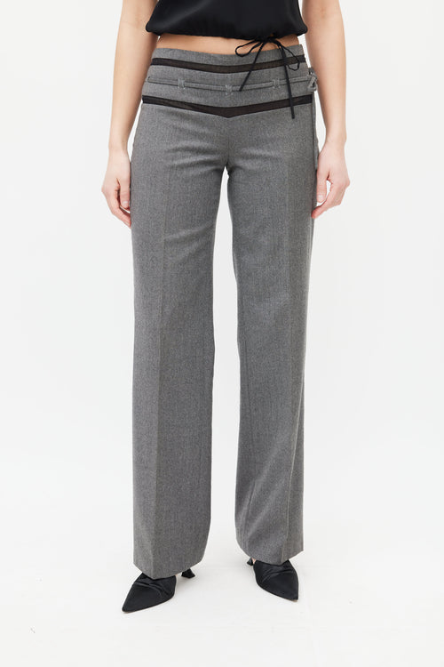 Chloé Grey 
Black Wool Tie Trouser