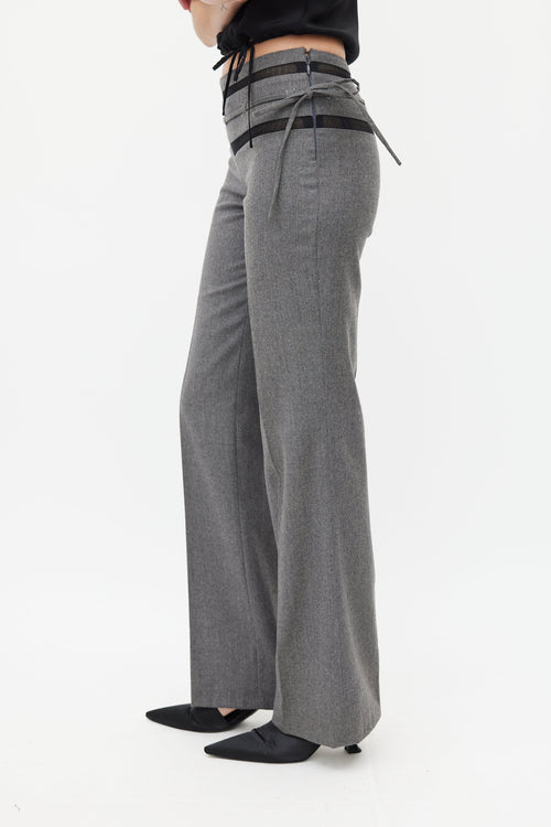 Chloé Grey 
Black Wool Tie Trouser