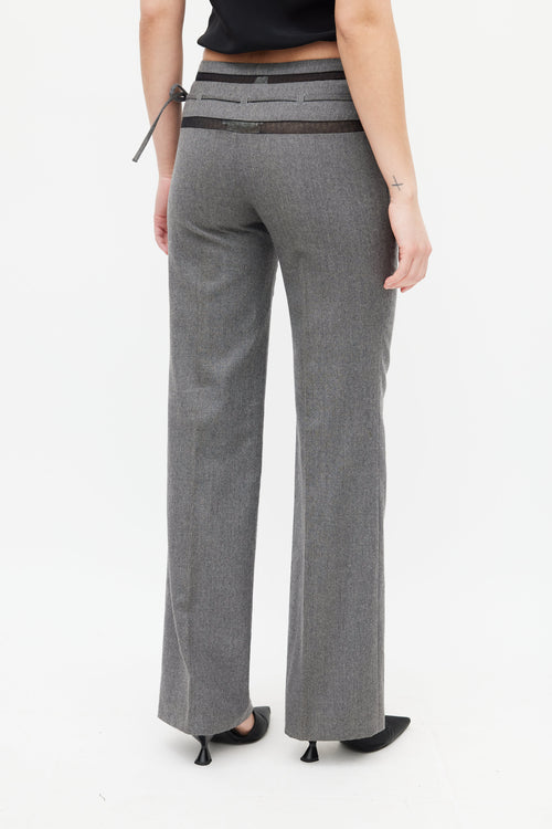 Chloé Grey 
Black Wool Tie Trouser