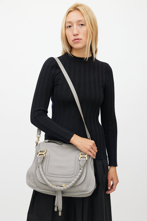 Chloé Grey 
Gold Marcie Leather Bag