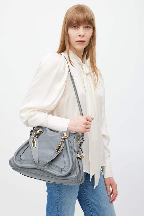 Chloé Grey 
Gold Paraty Leather Bag