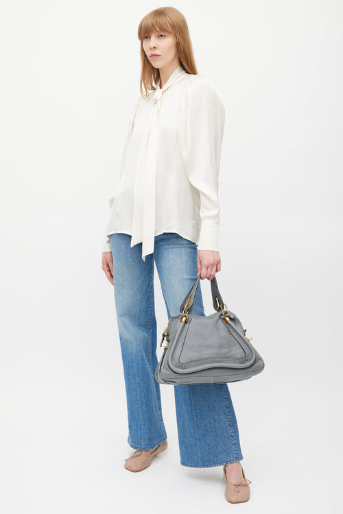 Chloé Grey 
Gold Paraty Leather Bag