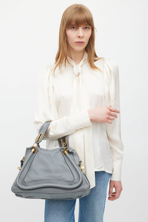 Chloé Grey 
Gold Paraty Leather Bag