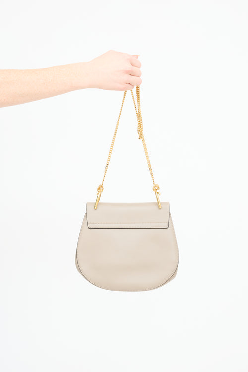 Chloé Taupe Leather 
Suede Drew Crossbody Bag