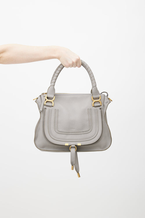 Chloé Grey Medium Leather Marcie Double Carry Shoulder Bag