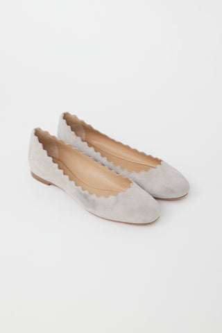 Chloé Grey Suede Lauren Ballet Flat