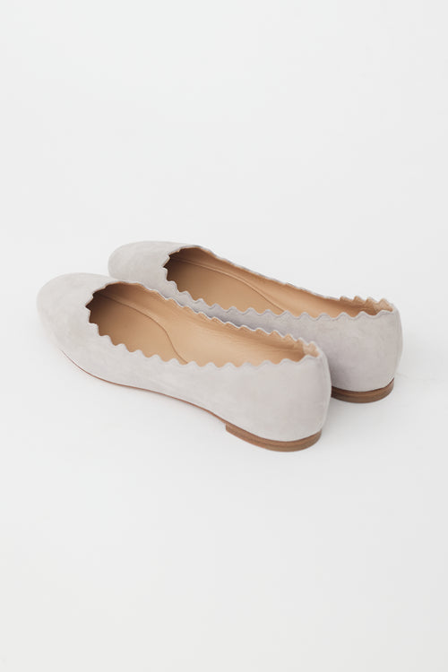 Chloé Grey Suede Lauren Ballet Flat