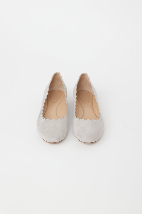 Chloé Grey Suede Lauren Ballet Flat