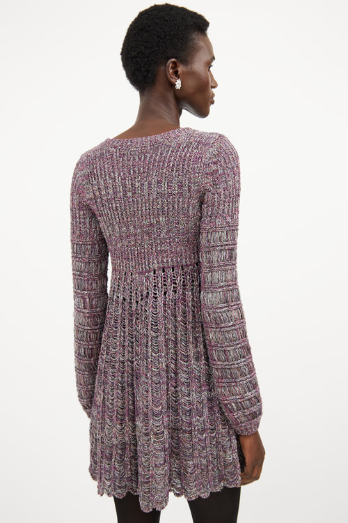 Chloé Pink 
Multicolour Silk Knit Sweater Dress