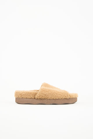 Chloé Leather 
Shearling Wavy Slide