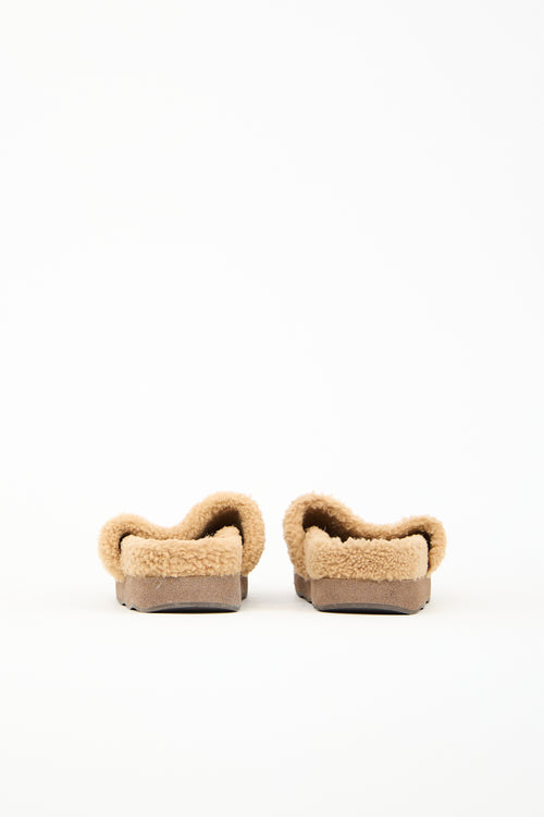 Chloé Leather 
Shearling Wavy Slide