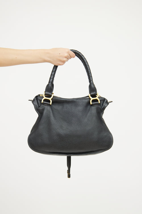 Chloé Black Leather Marcie Double Carry Bag