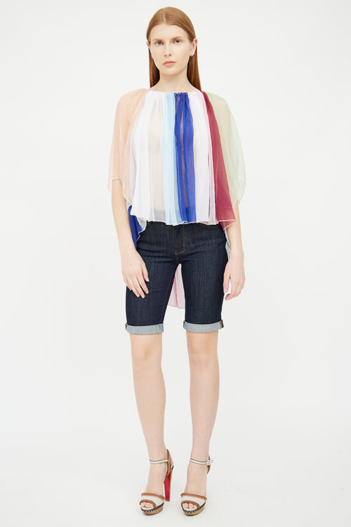 Chloé Sheer Striped Tunic Top