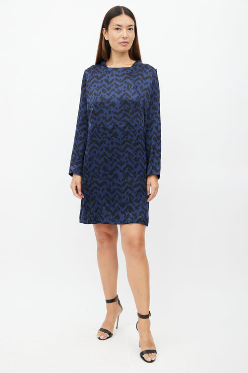 Chloé Navy 
Black Silk Dress