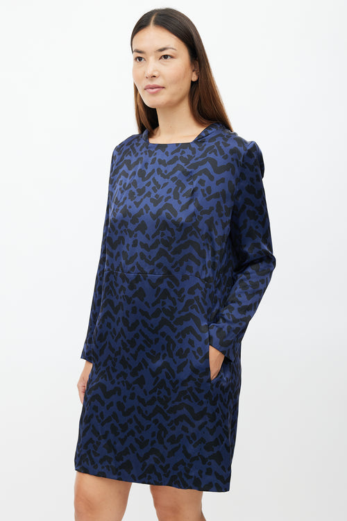 Chloé Navy 
Black Silk Dress