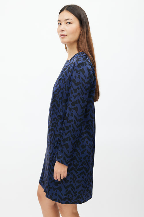 Chloé Navy 
Black Silk Dress