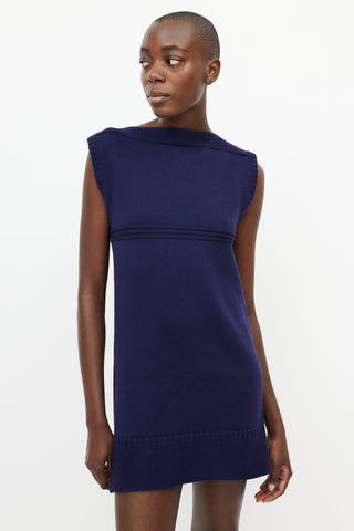 Chloé Navy Knit Wool Dress