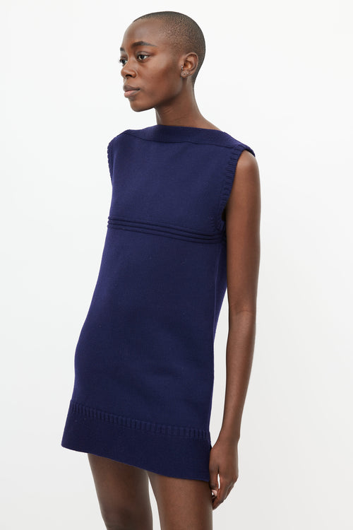 Chloé Navy Knit Wool Dress