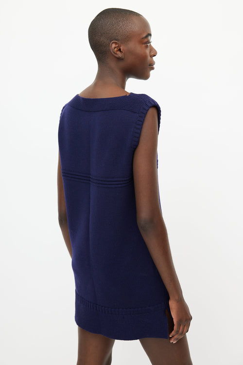 Chloé Navy Knit Wool Dress