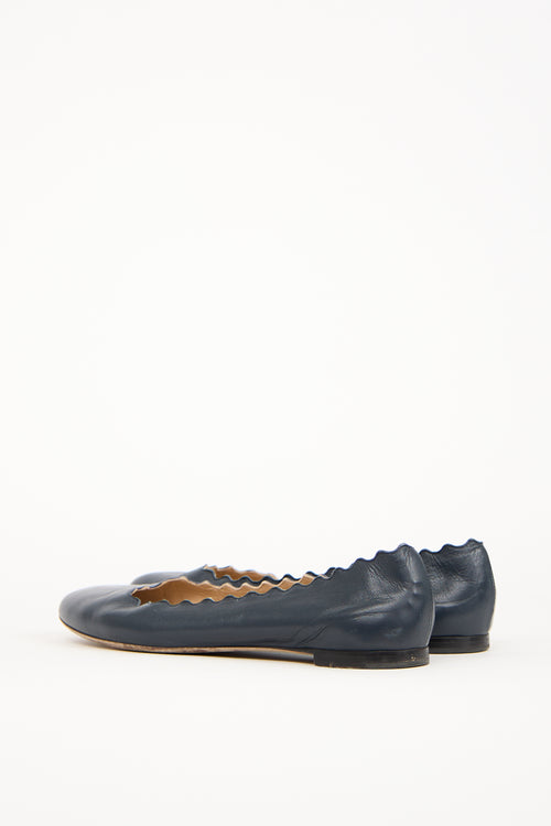 Chloé Navy Leather Lauren Ballet Flat