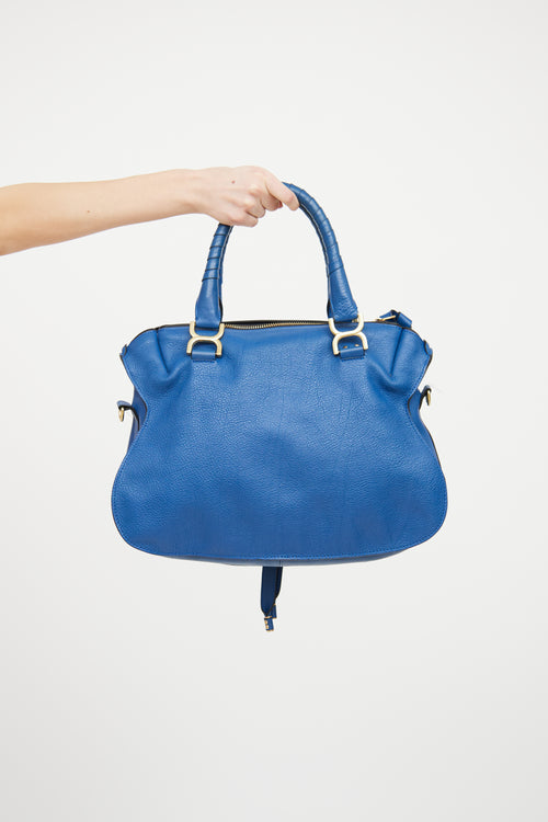 Chloé Navy Leather Marcie Double Carry Bag