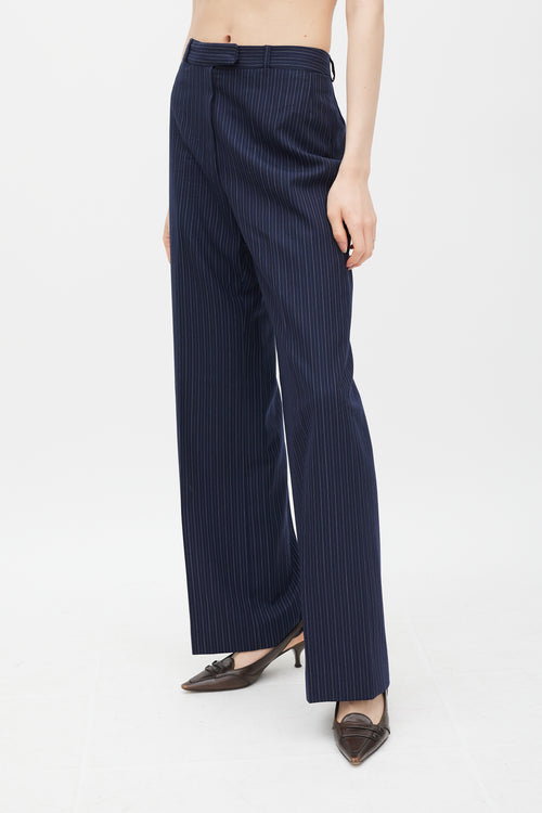 Chloé Navy Pinstripe Cutout Back Vest 
Pant Suit