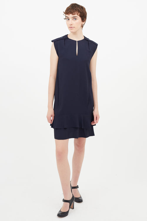 Chloé Navy Ruffled Dress