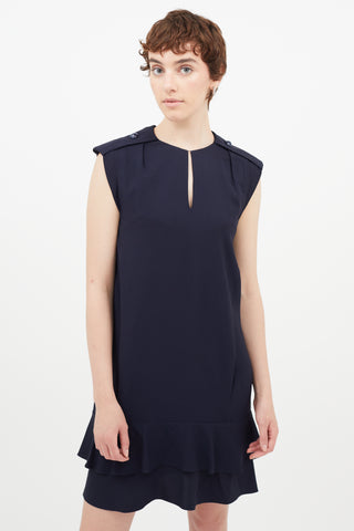 Chloé Navy Ruffled Dress