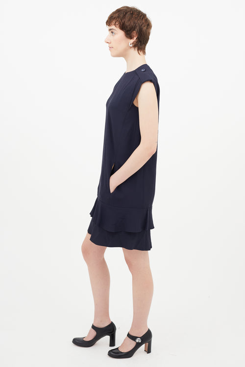 Chloé Navy Ruffled Dress