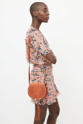 Chloé Orange Suede Marcie Crossbody Bag