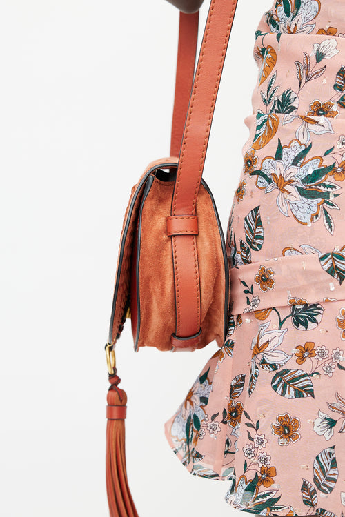 Chloé Orange Suede Marcie Crossbody Bag